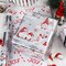 Christmas Reversible Wrapping Paper Roll-17in X 33ft(46.8 sqft)-Metallic Foil Shine Red and Gray Gnomes & Christmas Trees Patterns with Joy letterings,Snowflake,Candy Canes for Birthday,Party